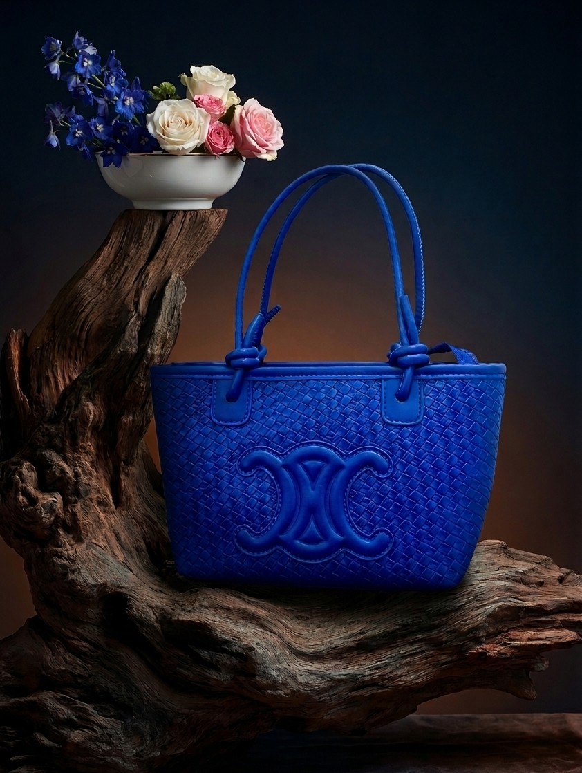 Sac Cabas Tressé Bleu Triomphe