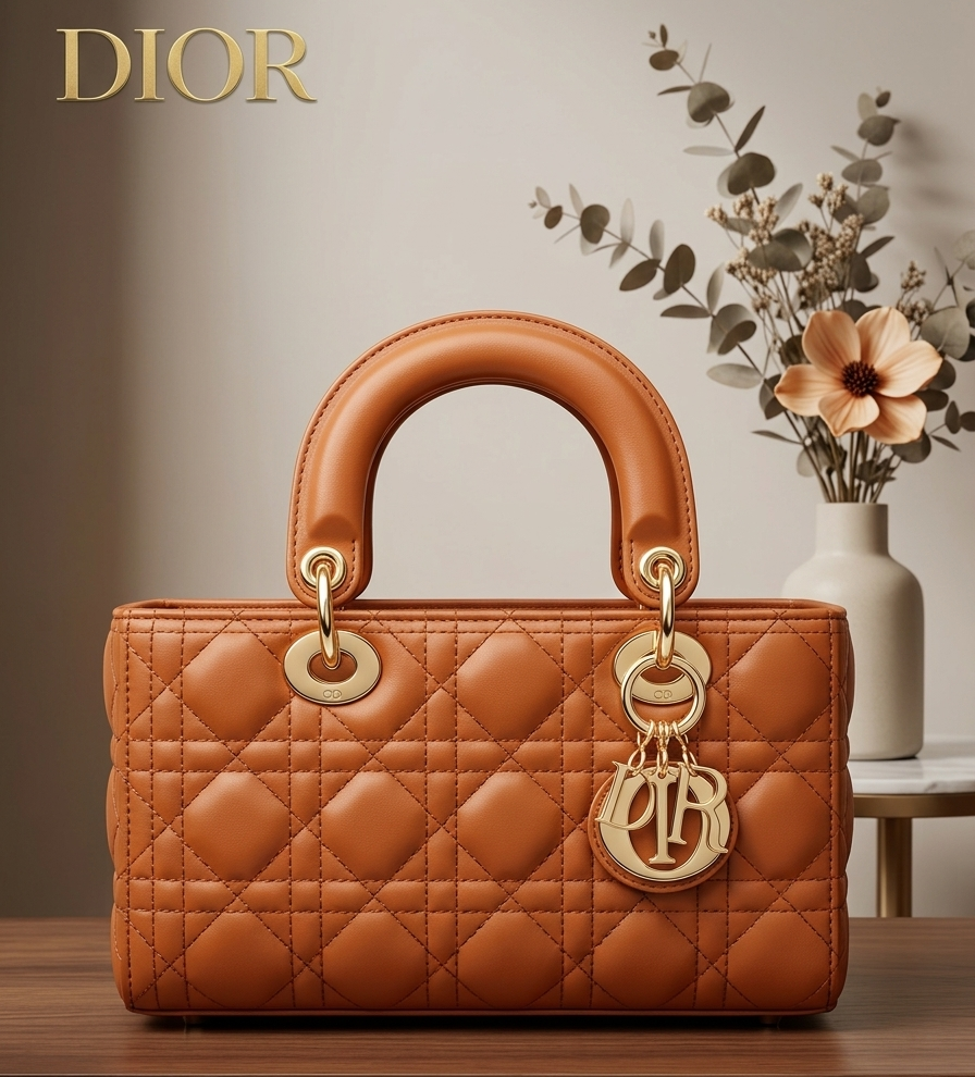 Lady Dior Mini en Cuir Rose Pastel